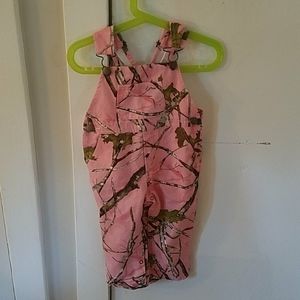 Bass Pro Shops pink camoflage overalls
